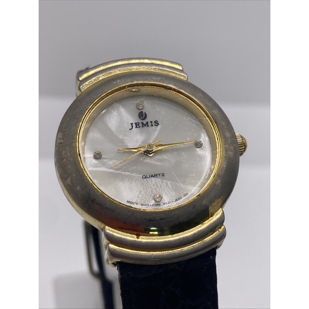 Jemis Womens Vintage Gold Tone Quartz Watch Works New Battery